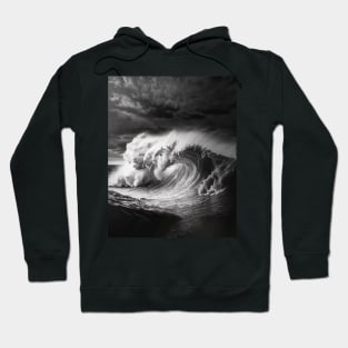 dolphins jumping from a giant wave Hoodie
